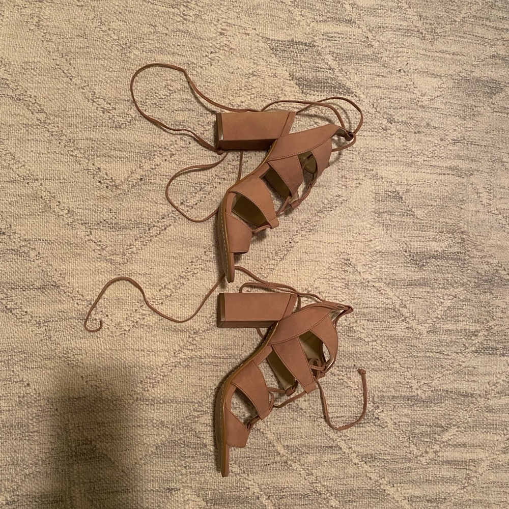 Tan Vince Camuto *never worn* lace up heels